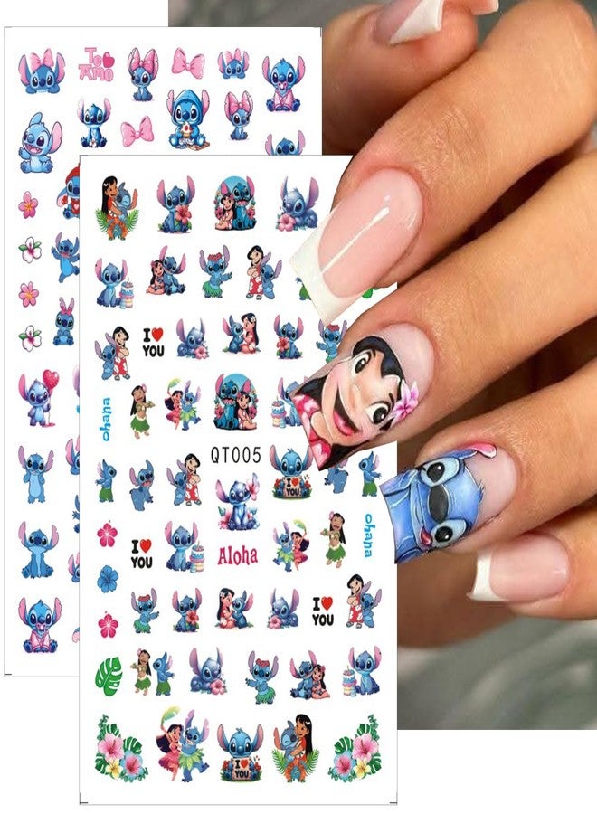 YKLWNN 6 Sheets Cute Nail Art Stickers Self-Adhesive 3D Nail Sticker Cartoon Nail Decals Kawaii Party Favors Nails Decoration Gifts for Girls Women Nail Art Design Sticker - Image 2
