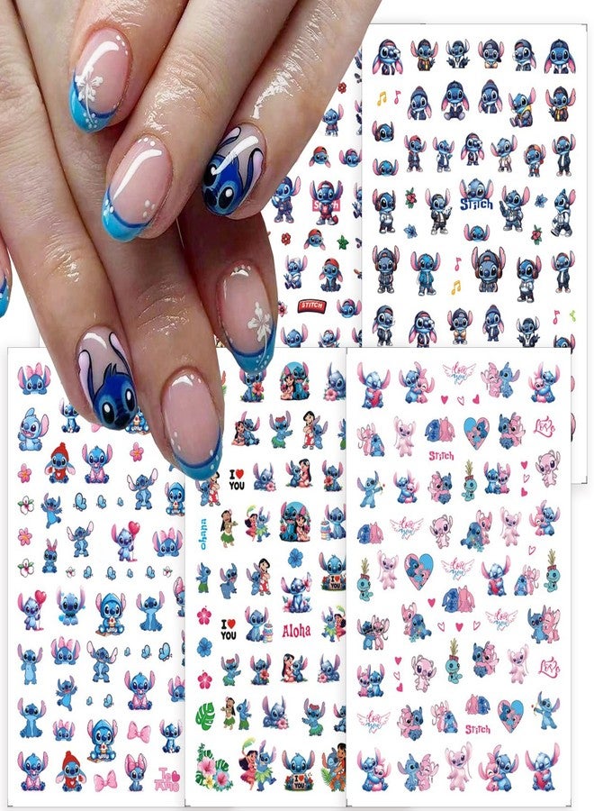 YKLWNN 6 Sheets Cute Nail Art Stickers Self-Adhesive 3D Nail Sticker Cartoon Nail Decals Kawaii Party Favors Nails Decoration Gifts for Girls Women Nail Art Design Sticker - Image 1