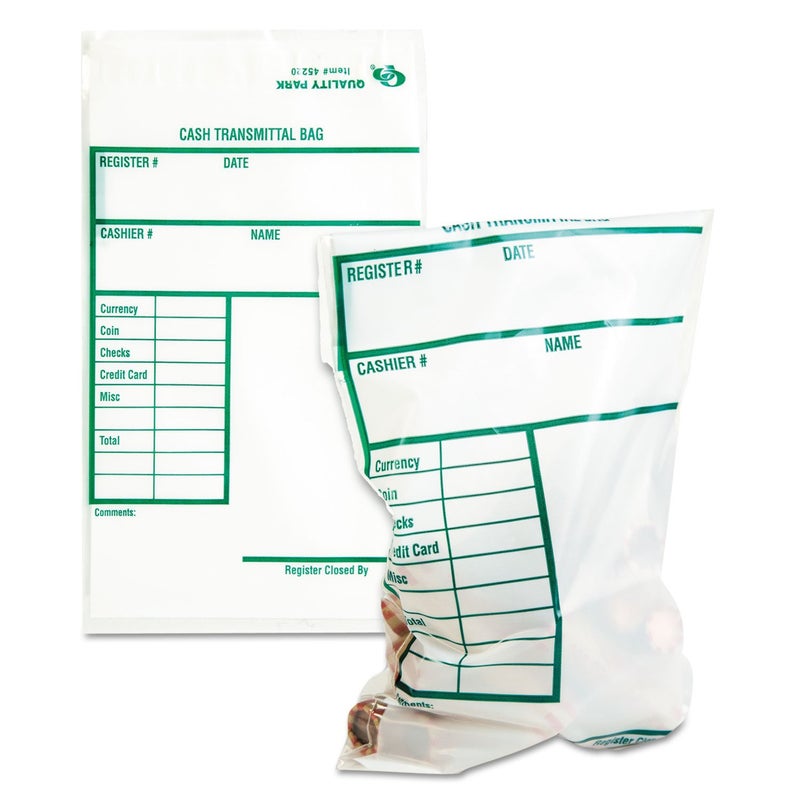 Quality Park Poly Cash Transmittal Bags SelfSeal Clear 6 x 9 100 per Pack 45220