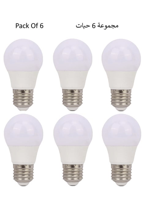 Set Of 6 Led Light Bulb Energy Saver 5 Watt Yellow