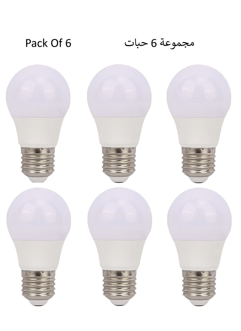 Generic Set Of 6 Led Light Bulb Energy Saver 5 Watt Yellow  - Image 1