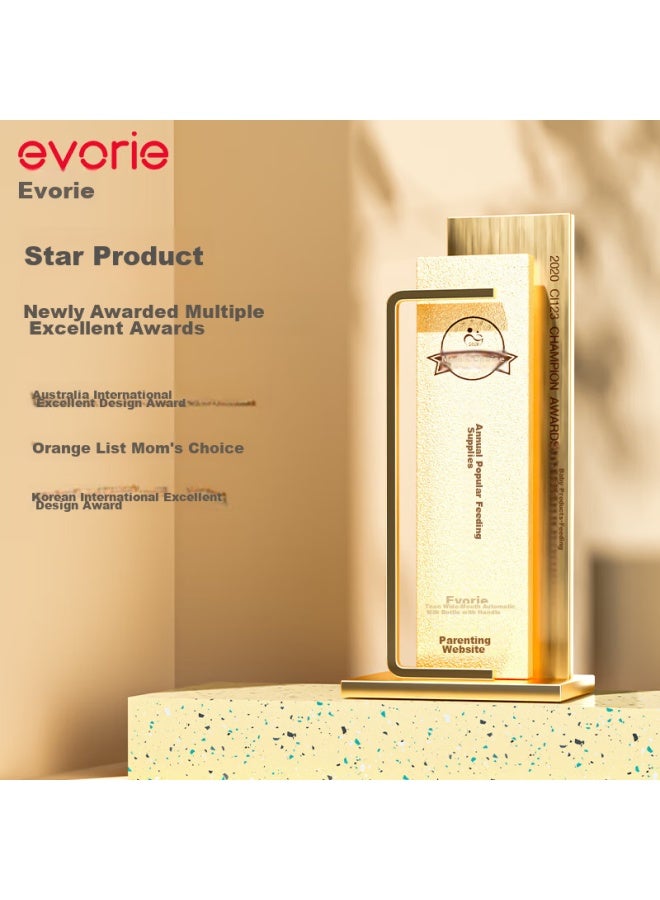 Evorie Baby Bottle, Wide Neck With Double Handles And Gravity Ball, Tritan Bottle 240ml, Playful Blue - Image 3