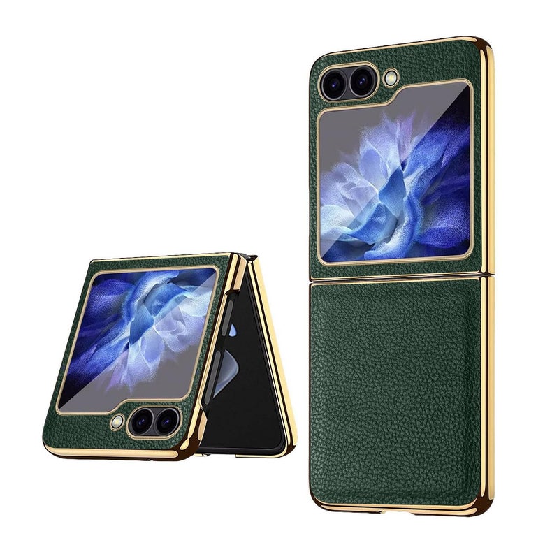 غطاء واقي | Plastic | حماية من السقوط | مطلي بالكهرباء | أخضر | مقاوم للصدمات لـ Samsung Galaxy Z Flip 4 - Image 1