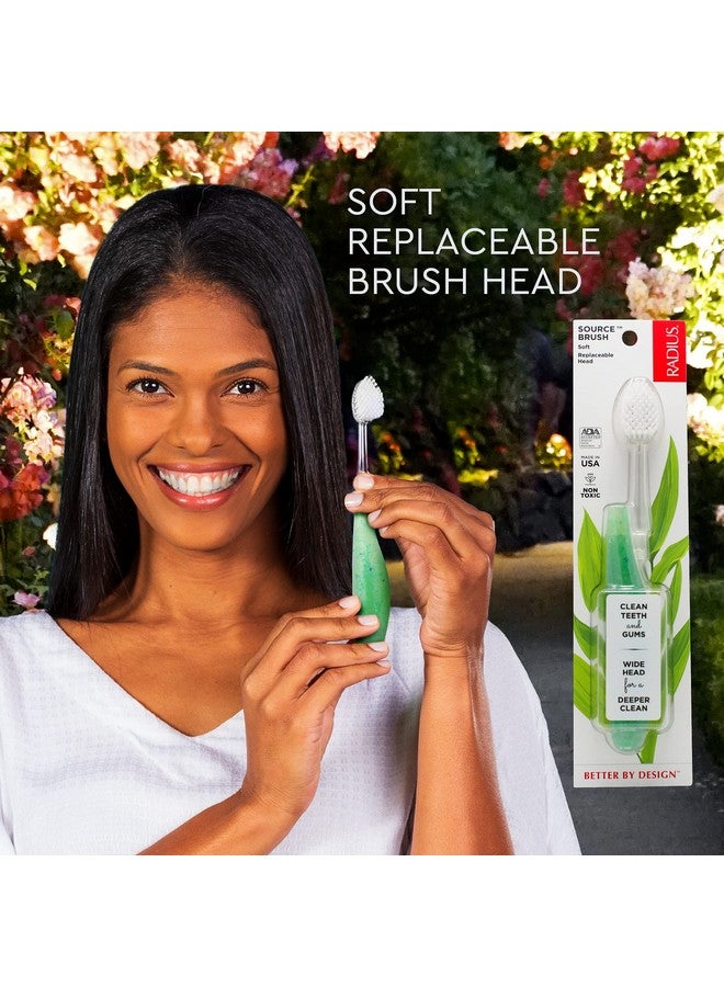 RADIUS Toothbrush Source Floss Brush BPA Free & ADA Accepted Improve Gum Health & Reduce Gum Issues - Soft - Assorted Colors - Pack of 6 - Image 3