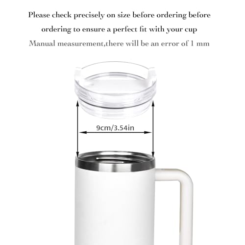 Horsdo 40 OZ Tumbler Lid Compatible for Stanley, Spill Proof Splash Resistant Tumbler Covers Fit for Stanley and More Coffee Mugs 2 pack (40 OZ, White) - Image 2