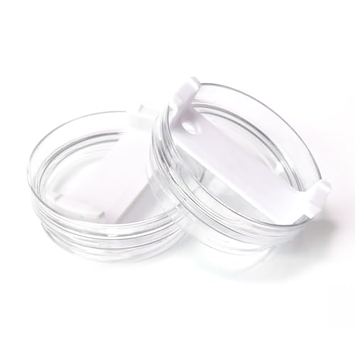 Horsdo 40 OZ Tumbler Lid Compatible for Stanley, Spill Proof Splash Resistant Tumbler Covers Fit for Stanley and More Coffee Mugs 2 pack (40 OZ, White) - Image 1