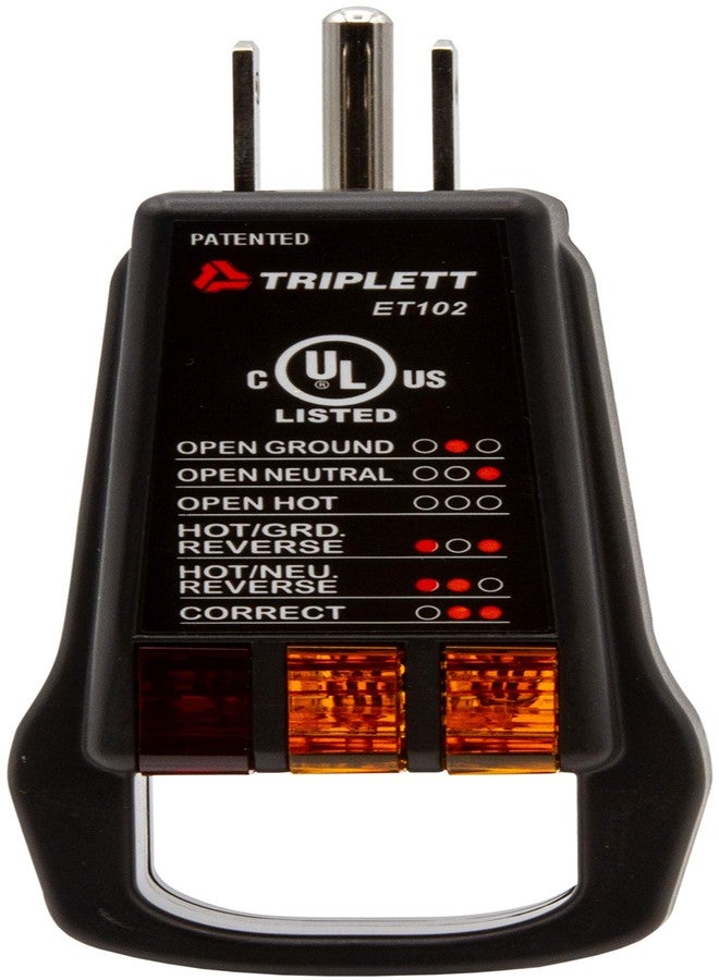 Triplett ET102 Standard Outlet/Receptacle Tester with 5 Visual Indicators - Image 1