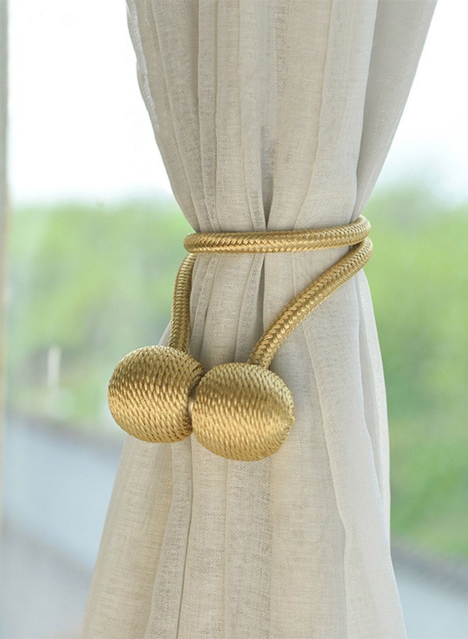 Minimalist curtain tiebacks with magnetic fasteners Round ball tiebacks 1 pair - Image 5