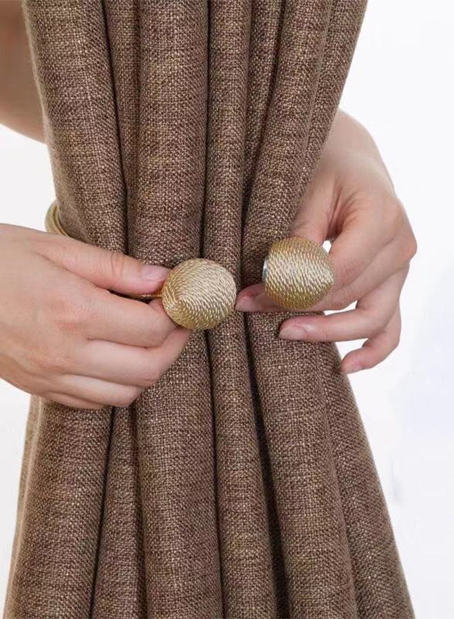 Minimalist curtain tiebacks with magnetic fasteners Round ball tiebacks 1 pair - Image 2