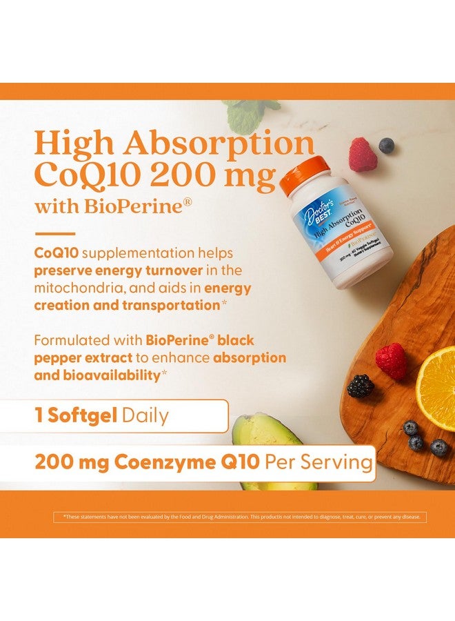 Doctor's Best High Absorption COQ10, Heart & Energy Support, USP Verified, Naturally Fermented CoQ10, Non-GMO Gluten Free, Soy Free, Vegetarian 60 Veggie Softgels - Image 3