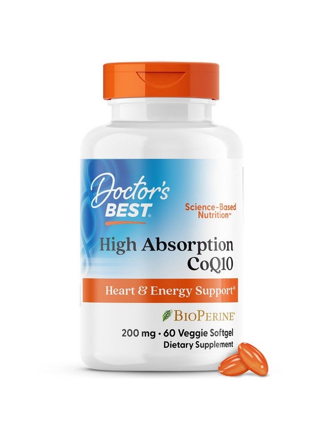 Doctor's Best High Absorption COQ10, Heart & Energy Support, USP Verified, Naturally Fermented CoQ10, Non-GMO Gluten Free, Soy Free, Vegetarian 60 Veggie Softgels - Image 1