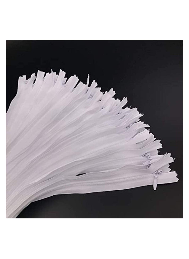 14 Inch Zippers 30PCS Invisible Nylon Coil Zipper, White, DIY Sewing Tools for Craft Bags Dresses Skirts Pillows  - Image 1
