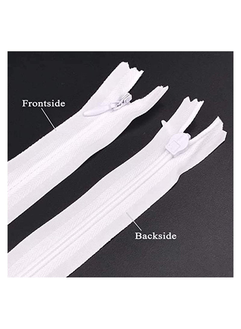 14 Inch Zippers 30PCS Invisible Nylon Coil Zipper, White, DIY Sewing Tools for Craft Bags Dresses Skirts Pillows  - Image 3