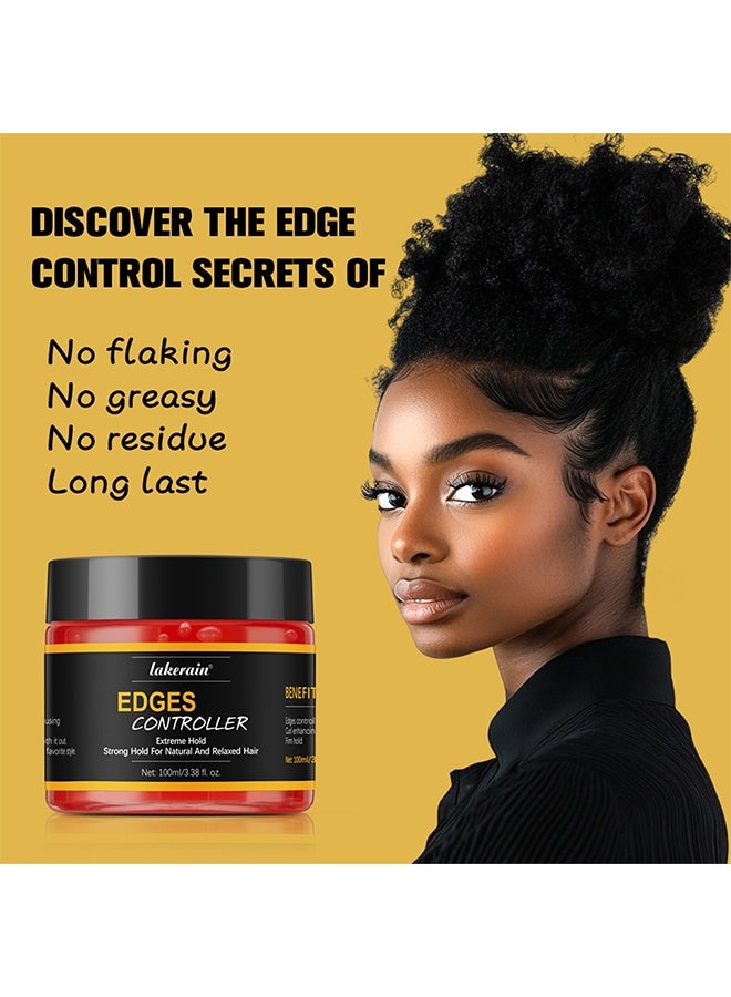 lakerain Edge Controller, Strong Hold For Natural And Relaxed Hair, Booster Extra Strength Moisture Thick Coarse Hair Great For Relaxed And Natural Hair Strong Hold Styling Gel 100ml - Image 3