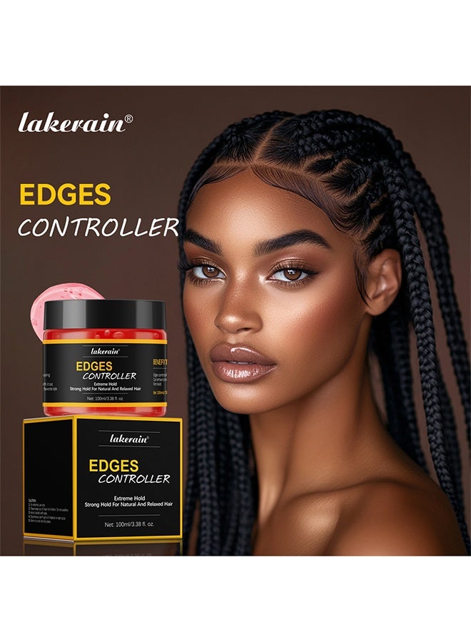 lakerain Edge Controller, Strong Hold For Natural And Relaxed Hair, Booster Extra Strength Moisture Thick Coarse Hair Great For Relaxed And Natural Hair Strong Hold Styling Gel 100ml - Image 2