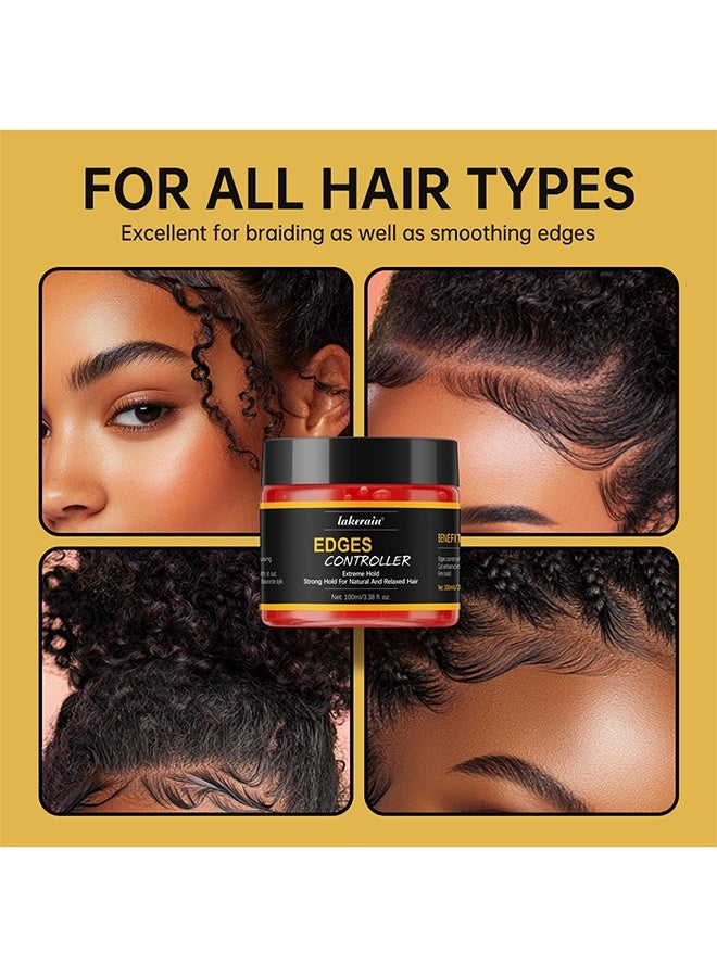 lakerain Edge Controller, Strong Hold For Natural And Relaxed Hair, Booster Extra Strength Moisture Thick Coarse Hair Great For Relaxed And Natural Hair Strong Hold Styling Gel 100ml - Image 5