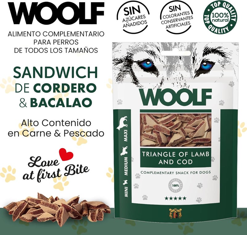 Woolf Anti slip Lamb and Cod Triangle for Dog and Cat 100 g Liquid tight joint - Image 2