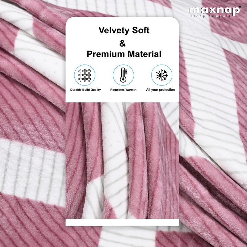 MAXNAP Cloudrest - Maroon Grid Pattern All-Weather AC Blanket for Double Bed – 300 GSM Ultra Soft, Lightweight & Breathable – 220x240 cm, Ideal for Year-Round Use - Image 4