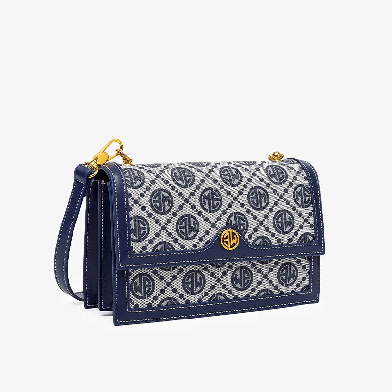 Postman Bag Women'S Printed Shoulder Bag Ins Fashion Tofu Bag Wide Shoulder Strap Crossbody Bag Export Spot - Image 1