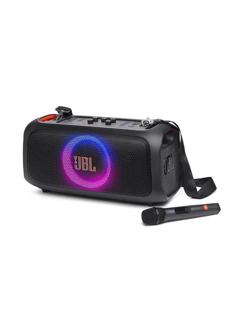 JBL Partybox On-The-Go Essential Portable Party Speaker With Built-In Lights And Wireless Mic Black - Image 1