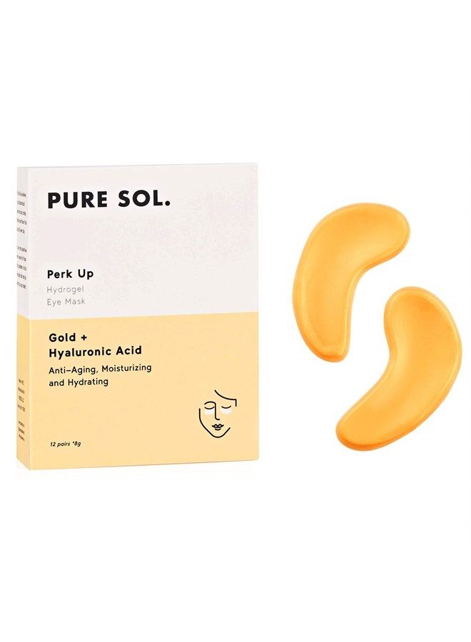 pureSOL PURE SOL. Hydrogel Gold Eye Mask - Hyaluronic Acid, Retinol - Anti-Aging, Moisturizing and Hydrating (12 pairs)