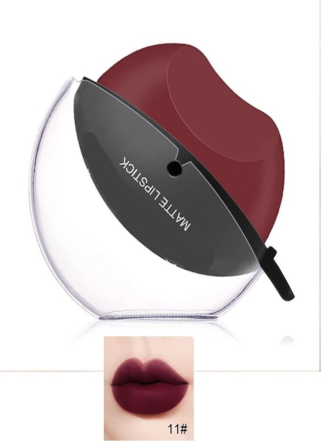 VBA Apple Shape Lazy Quick Matte Lipstick Long-Lasting Wear Non-Stick Cup Not Fade Waterproof Lip Gloss,Velvet Matte Lipstick Pack of 2 (Red,Maroon) - Image 3