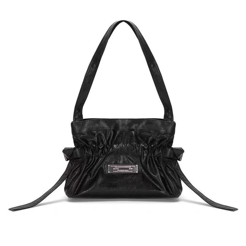Korean Pleated Drawstring Bow Armpit Bag - Image 1