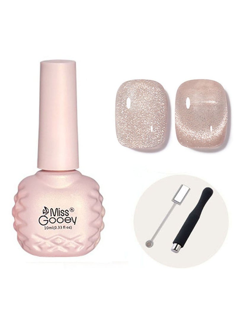 Miss Gooey Nail Polish Set Gel Nail Polish Cat Eye Color Change Glitter with Magnetic Stick Kit Super Shiny Color Long Lasting UV LED Needs Quick Drying Magnetic Art Manicure DIY At Home Soak for Women  - Image 1