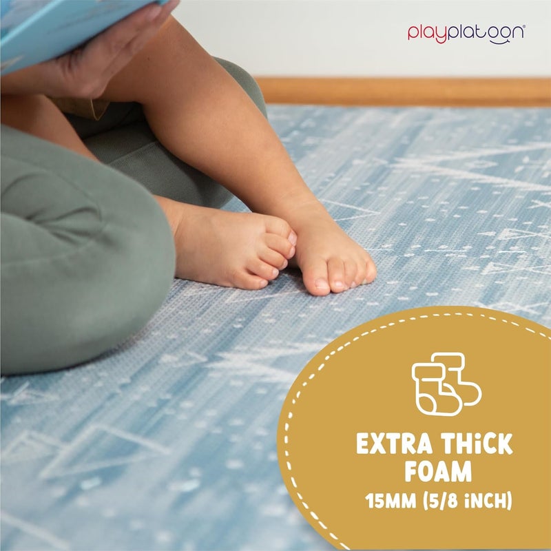 Play Platoon Non-Toxic Large Kids Play Mats for Floor, 9 Tiles, 72 x 72 inch - Extra-Thick Foam Tiles, 24 x 24 inch Puzzle Mats, Neutral Playmat for Toddlers & Childrens Playroom - Saguaro Print - Image 5