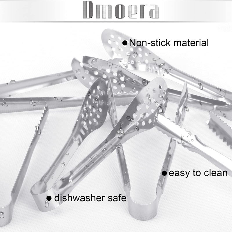 Dmoera 12 Pack Premium Small Serving Tongs, Dmoera Mini Stainless Steel Appetizer Tongs, 5Inch,5.2Inch(12.7cm) - Image 3