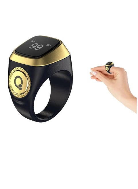 Zikr Ring18mm Smart Ring with Vibration Reminder Tasbih Counter and Bluetooth Connection and IQIBLA App and 5 Daily Prayer Reminders