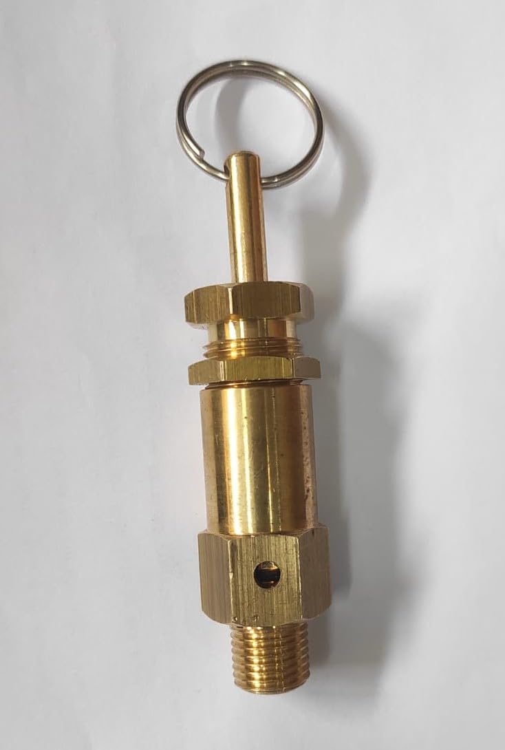 1/4" BSP Brass Heavy Duty Safety Valve Air Release Valve for Compresor Brass Air Compressor Pressure Valv Apply to Outdoor Industrial Compressor Check Valv Overpressure protection 1pc