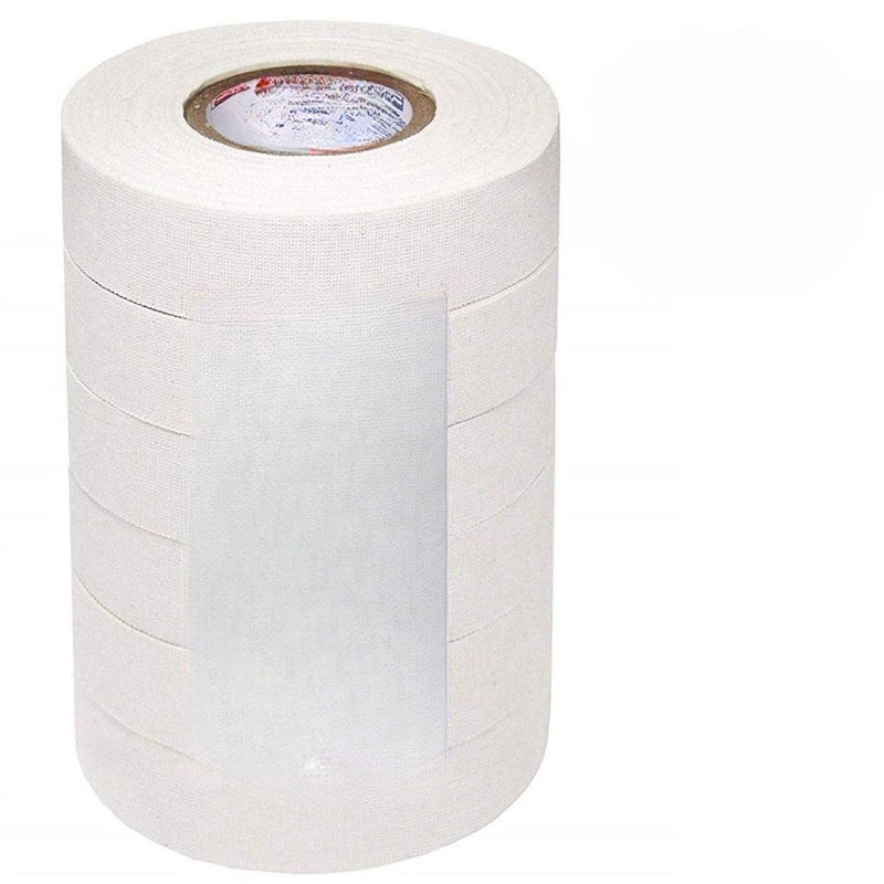 6PCS White Hockey Tape - for Sticks and Grips, Durable Cloth and Easy Tear