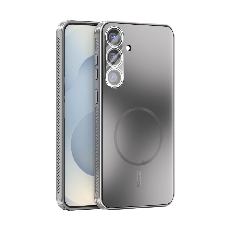 إيروريكس جراب هاتف ABEEL MagSafe غير اللامع والمُبدد للحرارة مع غشاء عدسة لهاتف Samsung Galaxy S25+ 5G (فضي) - Image 1