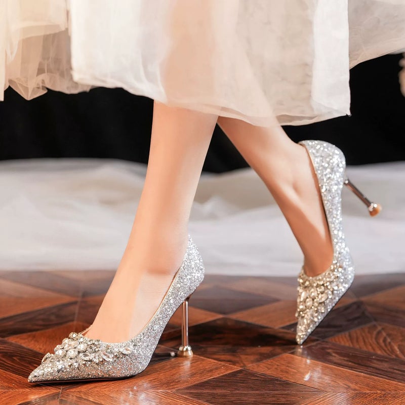 Pumps Stiletto Party Gold Women's Shoes - Image 5