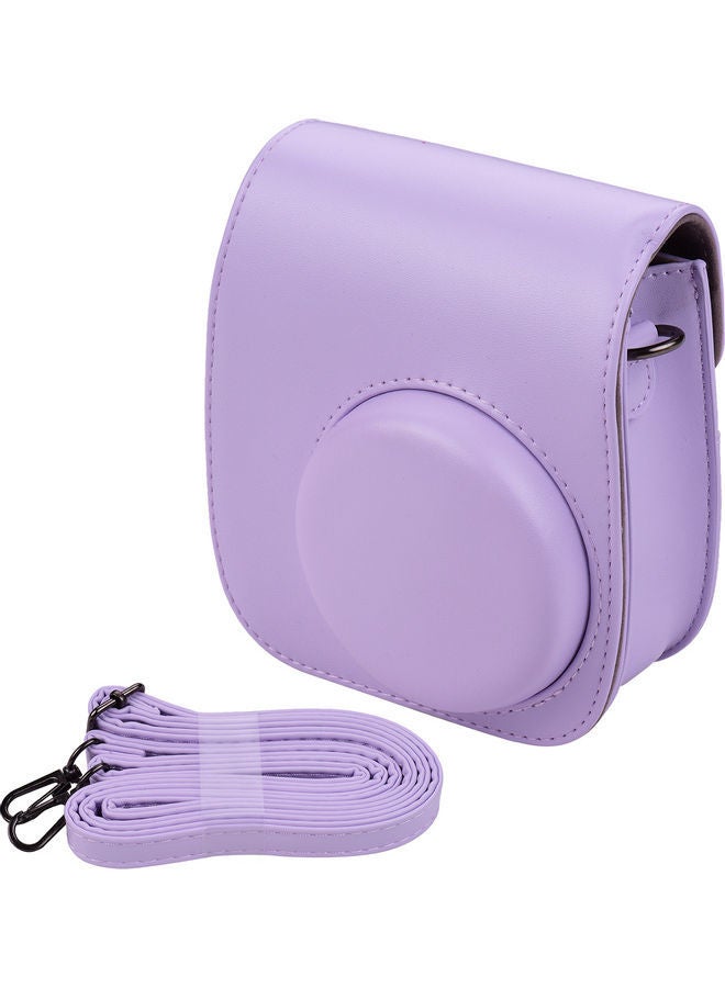NIBEMINENT Portable Camera Case With Shoulder Strap For Fujifilm Instax Mini 11 Purple 