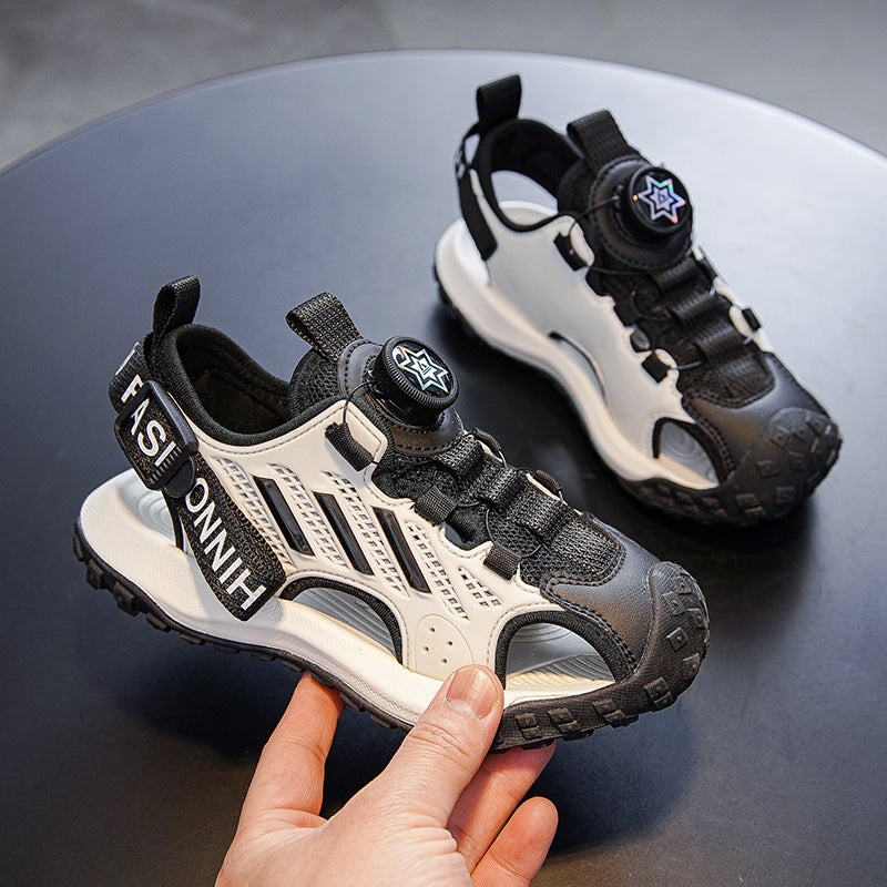 Children'S Sandals Soft Sole 2025 Boys Sandals Swivel Buckle Big Boys Beach Shoes - Image 1