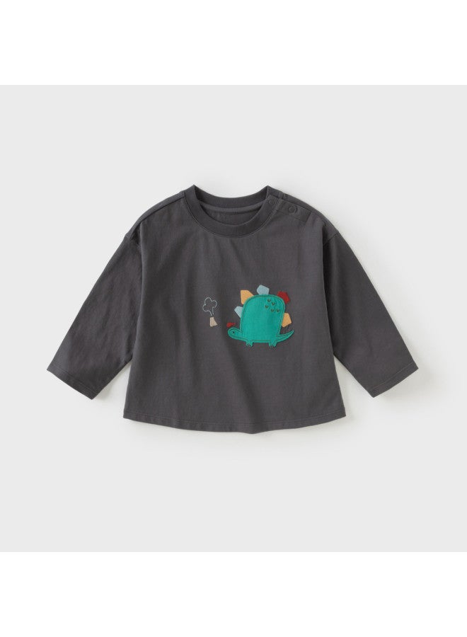 Mall Same Style】kids Long Sleeve T-shirt 2025 Autumn Collection Cotton Top For Girls & Boys Baby Wear - Image 2