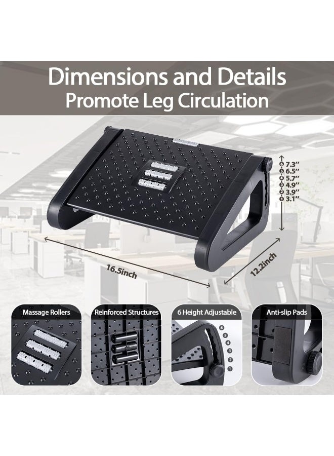 Kibee Foot Rest, Six Heights Adjustable Foot Rest for Under Desk at Work - Image 4