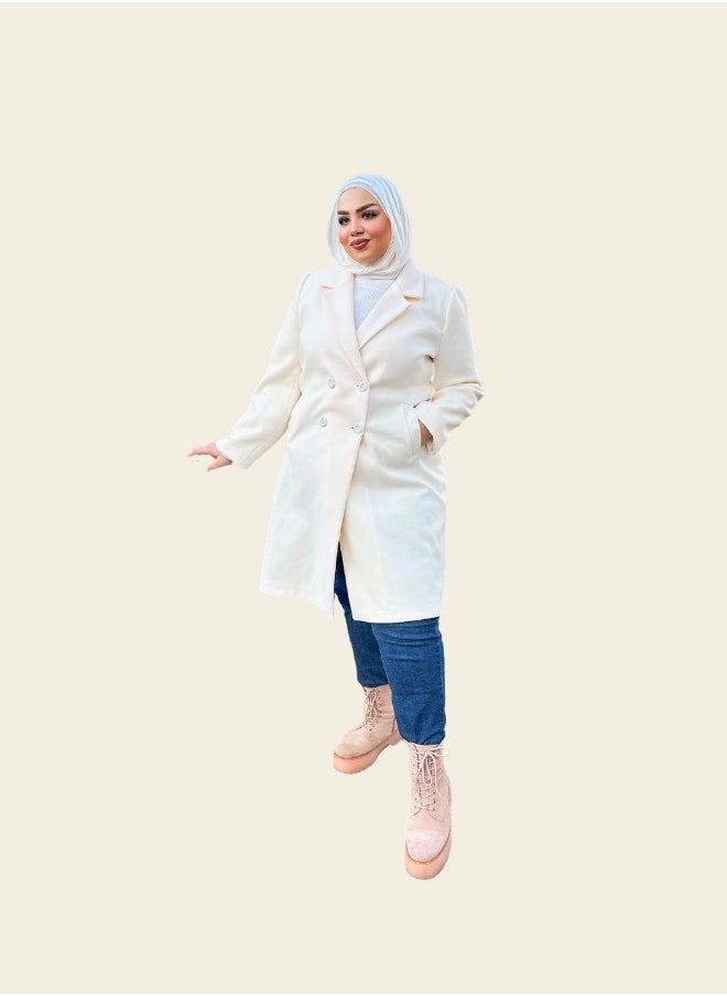 Qudra - classic off-white coat - Image 1