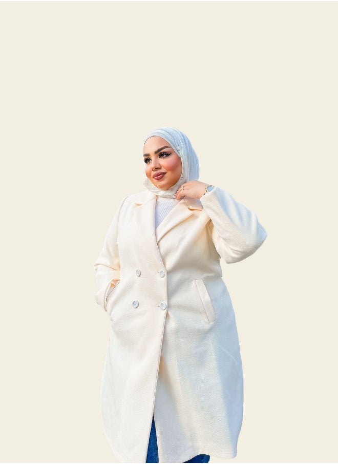 Qudra - classic off-white coat - Image 1