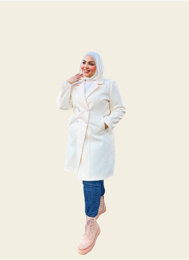 Qudra - classic off-white coat - Image 1