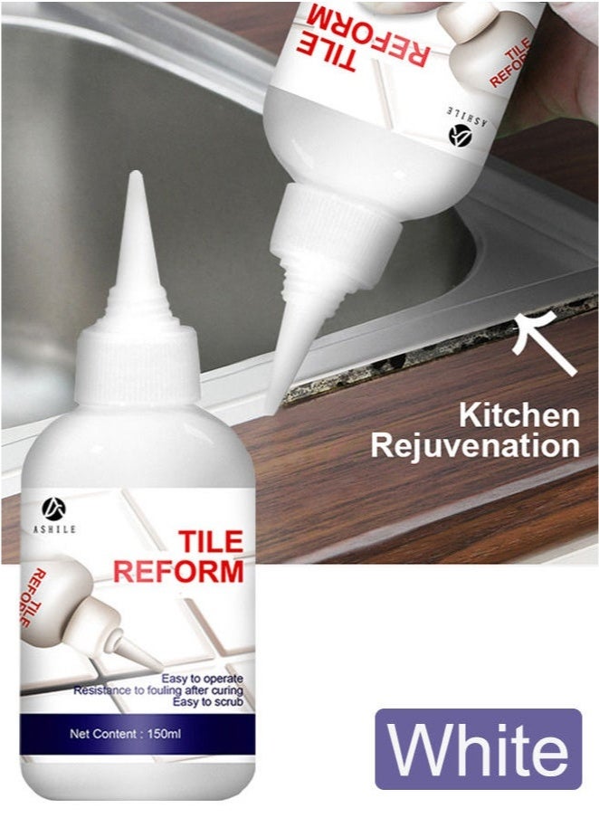ASHILE White Grout Tiling Tile Repair Tile Gap Refill Agent Tile Reform Coating Mold Cleaner Tile Sealer Repair Glue 150ML  - Image 1