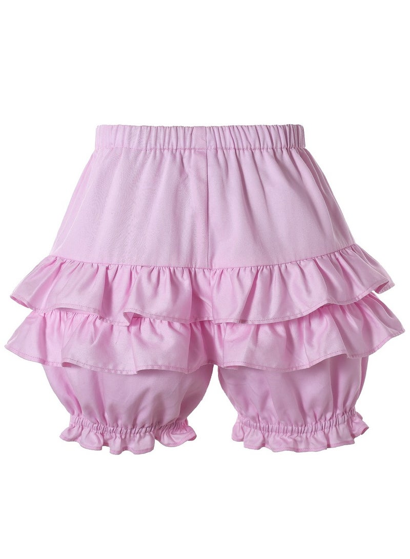 Two-piece baby girl dress with an ruched bodice, tie at the back, and ruffles at the bottom  - Image 3