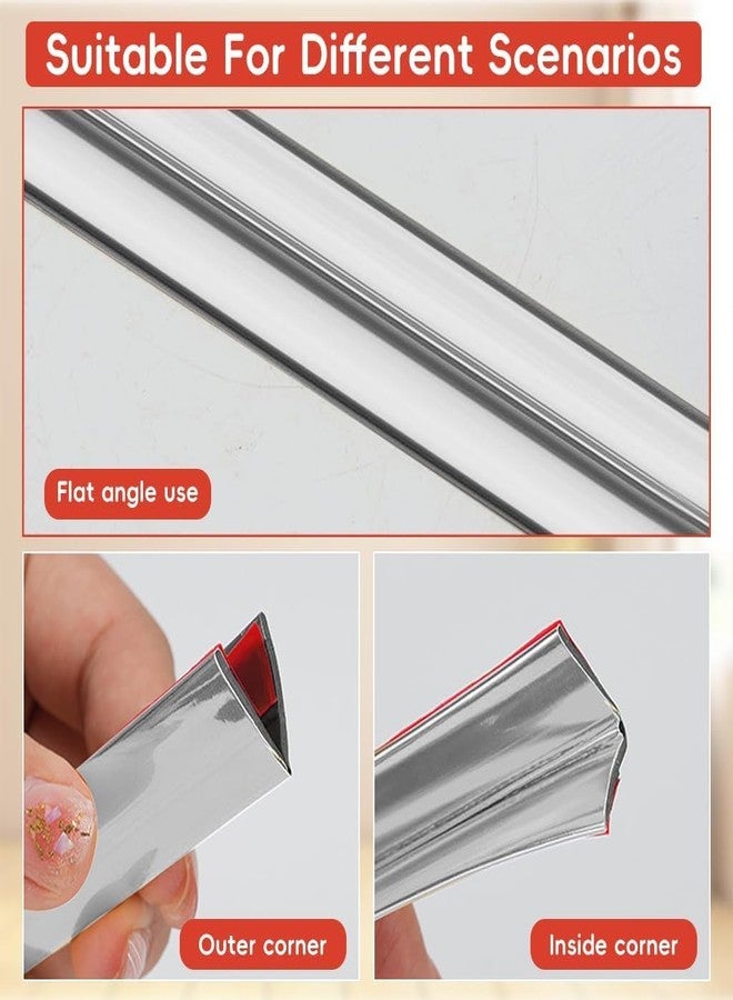 SGABANI 3 Meter Wall Molding Trim - Flexible PVC Wall Molding Trim & Corner Guards & Caulk Strip, Apply in Table Edge Door Frame Baseboard for Protection and Decoration Pack of 3 (Silver) - Image 5