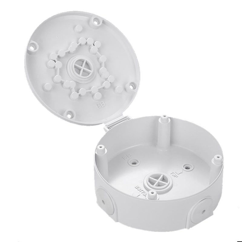 Cidro Universal Security Camera Flip Junction Box Mount Bracket, Waterproof Plastic IP Camera Base, Wall Ceiling Mount Hide Cable Bracket for Electric Enclosure, Indoor/Outdoor CCTV Cam (Rround-White-2 PCS) - Image 5