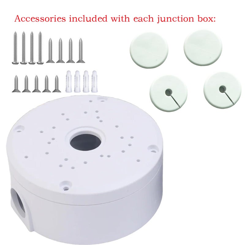 Cidro Universal Security Camera Flip Junction Box Mount Bracket, Waterproof Plastic IP Camera Base, Wall Ceiling Mount Hide Cable Bracket for Electric Enclosure, Indoor/Outdoor CCTV Cam (Rround-White-2 PCS) - Image 3