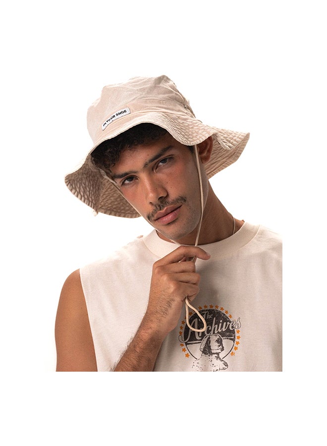 Beige Washed Cowboy Bucket Hat