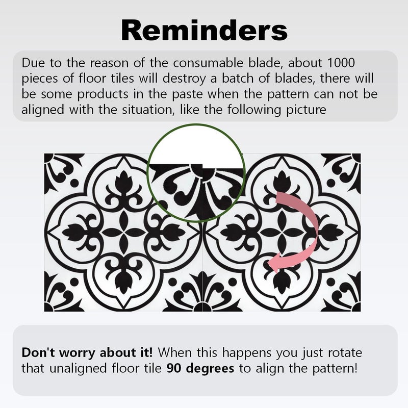 Alow Peel and Stick Floor Tile: 10 Pcs Black and White Peel and Stick Flooring Waterproof, Self-Adhesive Removable Vinyl Flooring 11.8In by11.8In for Bathroom,Kitchen - Image 2