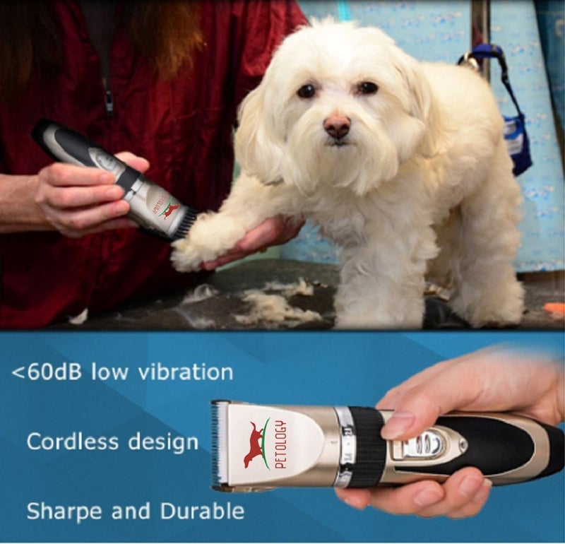 Petology Professional Automatic Rechargeable Pet Hair Trimmer for Dogs & Cats Grooming Machine Wireless (Gold Trimmer + Extra Blade) - Image 3